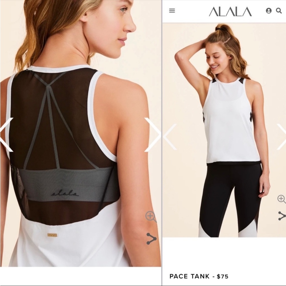ALALA Pink & Black Pace Tank size XS